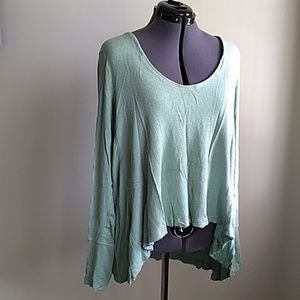 Slouchy Waffle-Knit Scoop-Neck Shirt